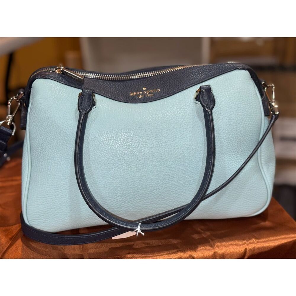 Kate Spade Teal/Navy Colorblock Leather Satchel/ Crossbody